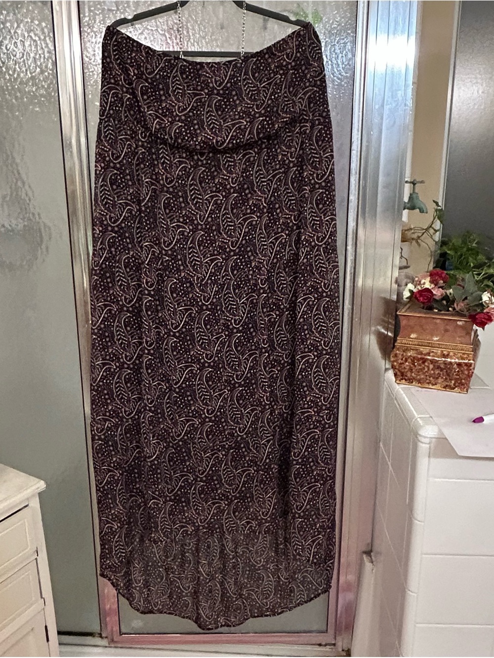Old Navy Burgundy Paisley Maxi Skirt